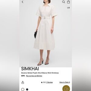 Simkhai Deanna Belted Poplin short-sleeve midi shirtdress